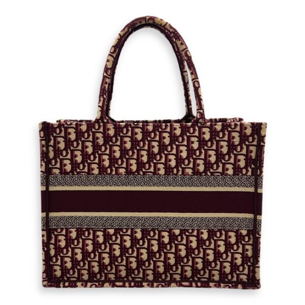 Book Tote Top Handle Bag Medium Red in Jacquard - Image 4
