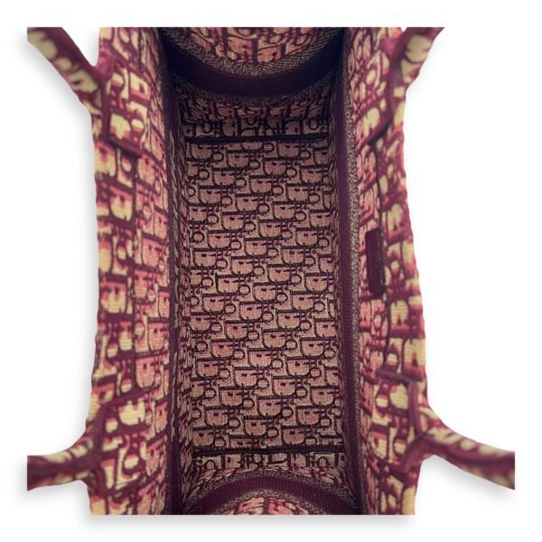 Book Tote Top Handle Bag Medium Red in Jacquard - Image 8