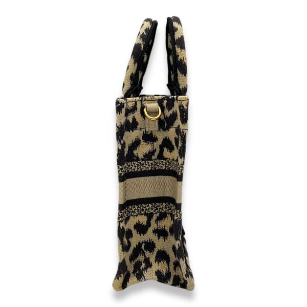 Book Tote Top Handle Bag Mini Vertical Brown in Jacquard, Gold hardware - Image 3