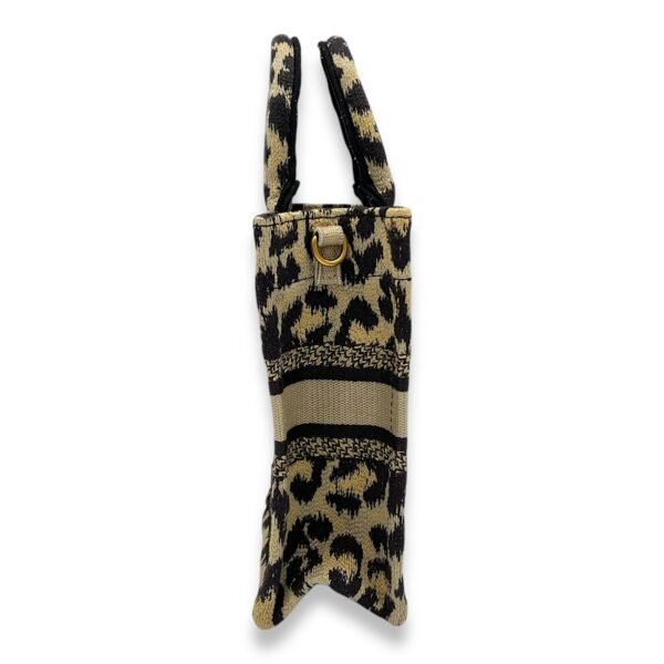 Book Tote Top Handle Bag Mini Vertical Brown in Jacquard, Gold hardware - Image 4