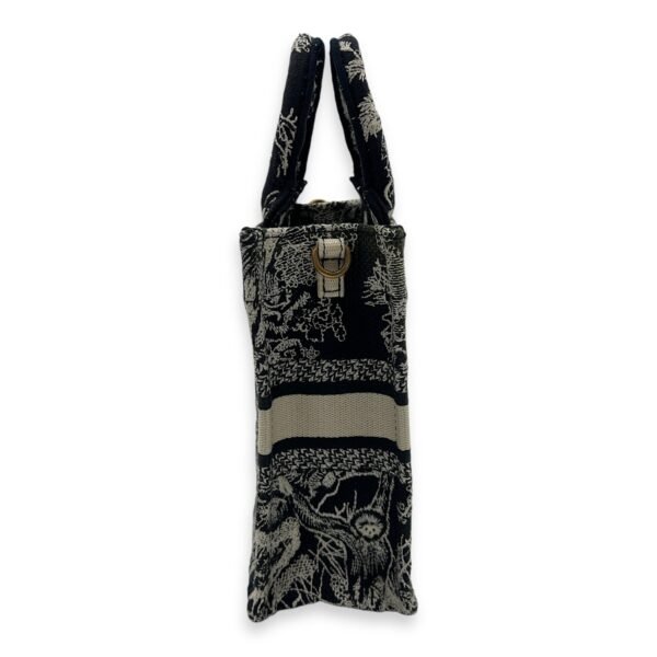 Book Tote Vertical Navy Crossbody Bag in Jacquard, Gold hardware - Image 4