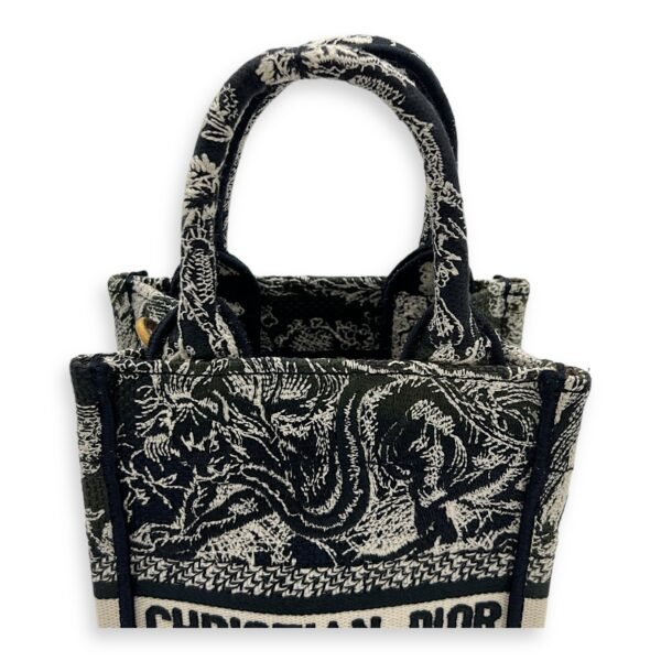 Book Tote Vertical Navy Crossbody Bag in Jacquard, Gold hardware - Image 8