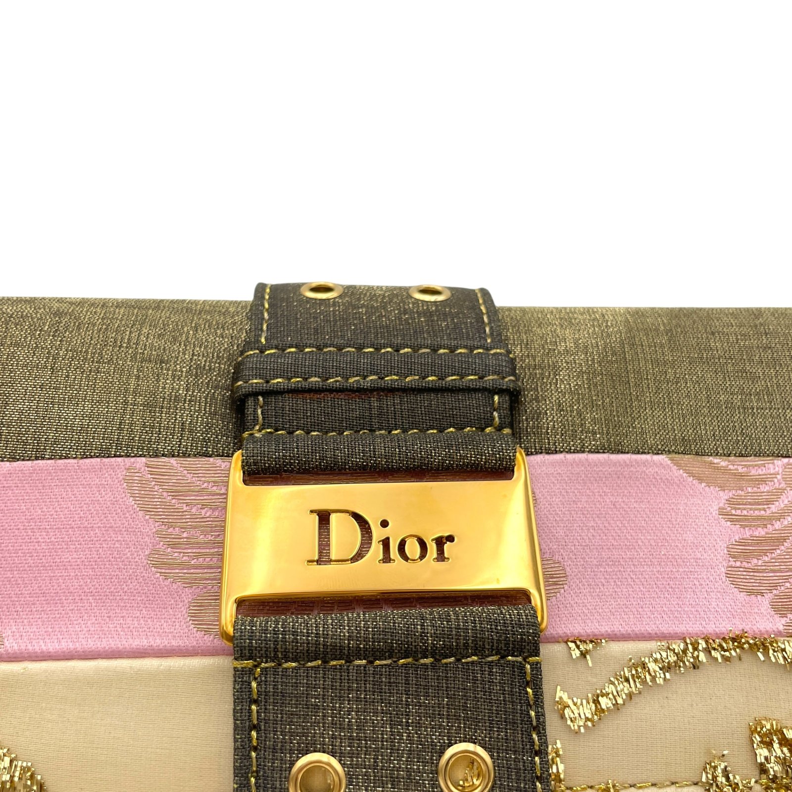 Brocade Opera Multi-colour Crossbody Bag in Satin, Gold hardware - Image 10