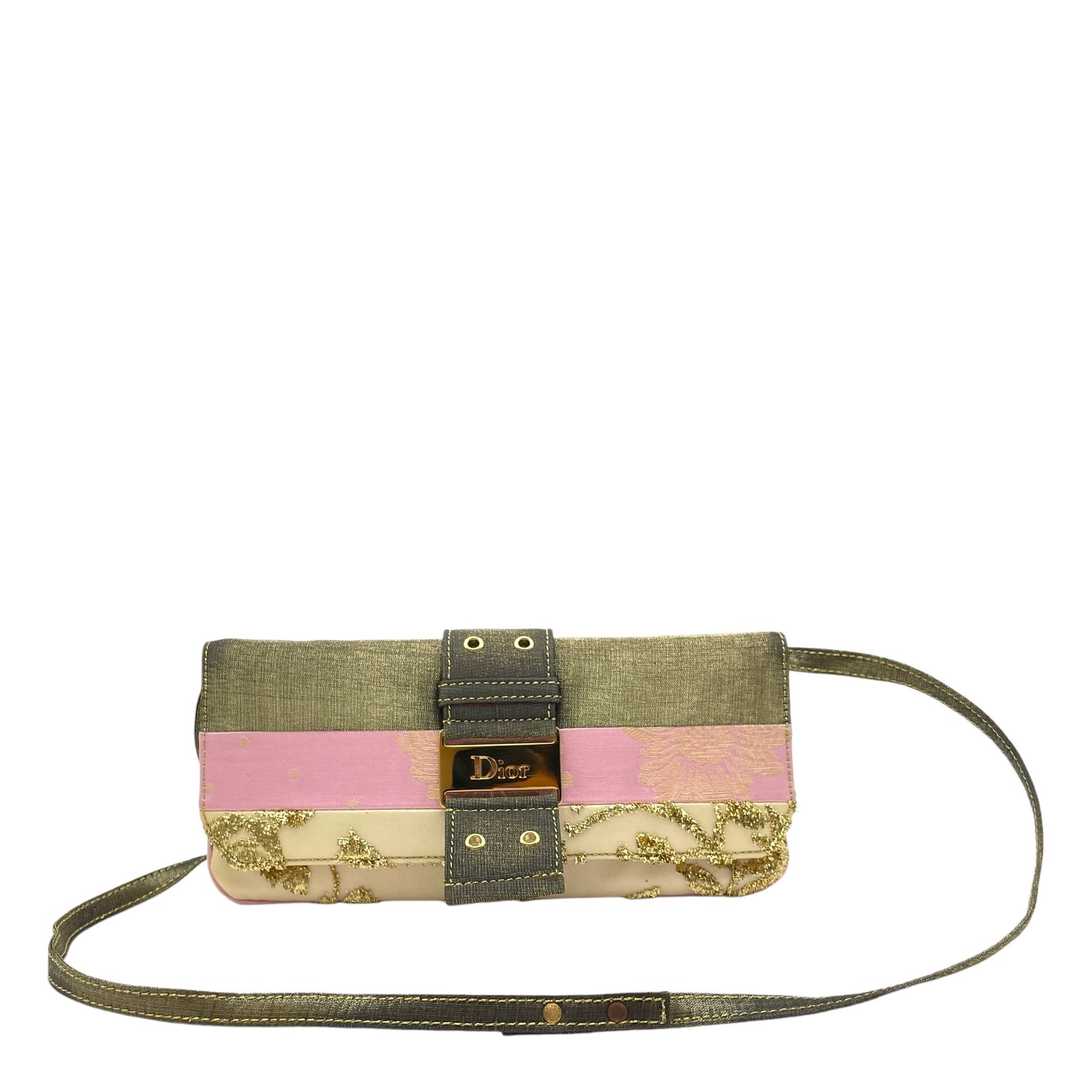Brocade Opera Multi-colour Crossbody Bag in Satin, Gold hardware - Image 13