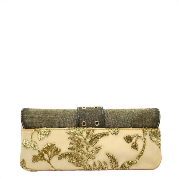 Brocade Opera Multi-colour Crossbody Bag in Satin, Gold hardware - Image 3