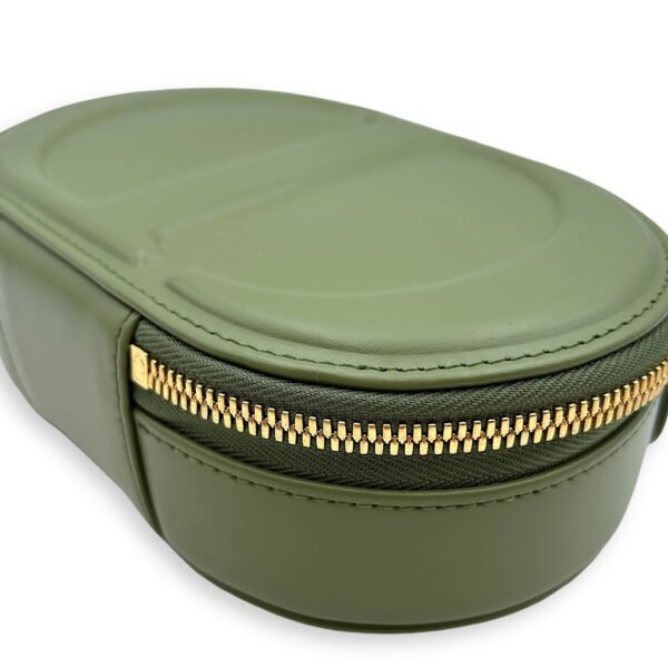 CD Signature Oval Camera Bag 18x11x5.5cm Green Crossbody Bag in Calfskin, Gold hardware - Image 4