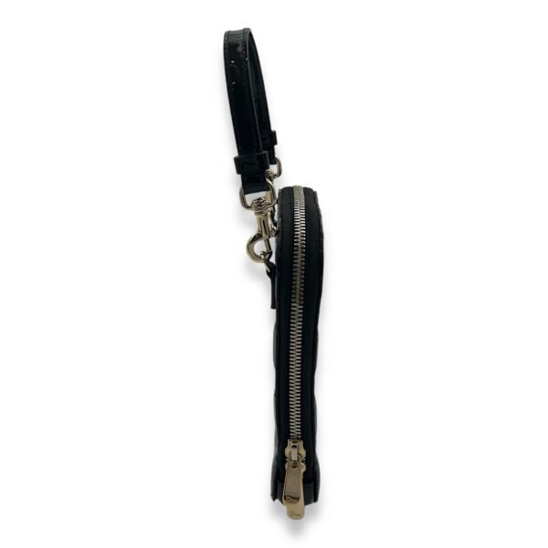 Cannage Pouch Black in Patent Leather, Silver hardware - Image 3