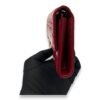 Cannage Red Wallet On Chain in Patent Leather, Silver hardware - Image 3