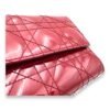 Cannage Red Wallet On Chain in Patent Leather, Silver hardware - Image 6