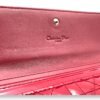 Cannage Red Wallet On Chain in Patent Leather, Silver hardware - Image 8