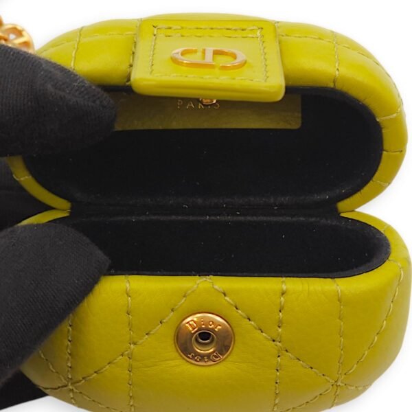 Caro Airpods Pro Case Lime Pouch in Lambskin, Gold hardware - Image 3