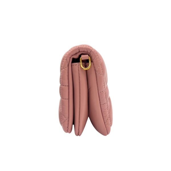 Caro Crossbody Bag Pink in Lambskin, Gold hardware - Image 4