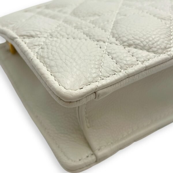 Caro Every Dior Pouch 19x14x4cm White Crossbody Bag in Cannage print calf, Gold hardware - Image 9