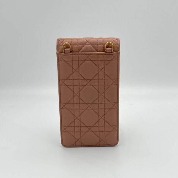 Caro Phone Holder Beige Pouch in Calfskin, Gold hardware - Image 2