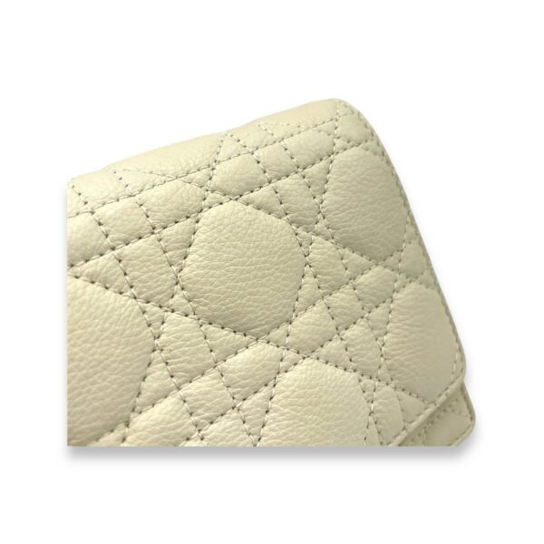 Dior Caro  Pouch White in Calfskin, Gold hardware - Image 9