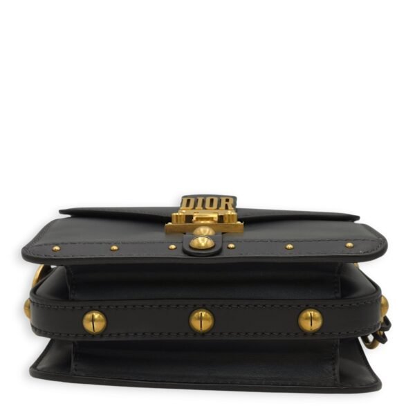 Dioraddict Square Flap Black Shoulder Bag in Calfskin, Gold hardware - Image 8