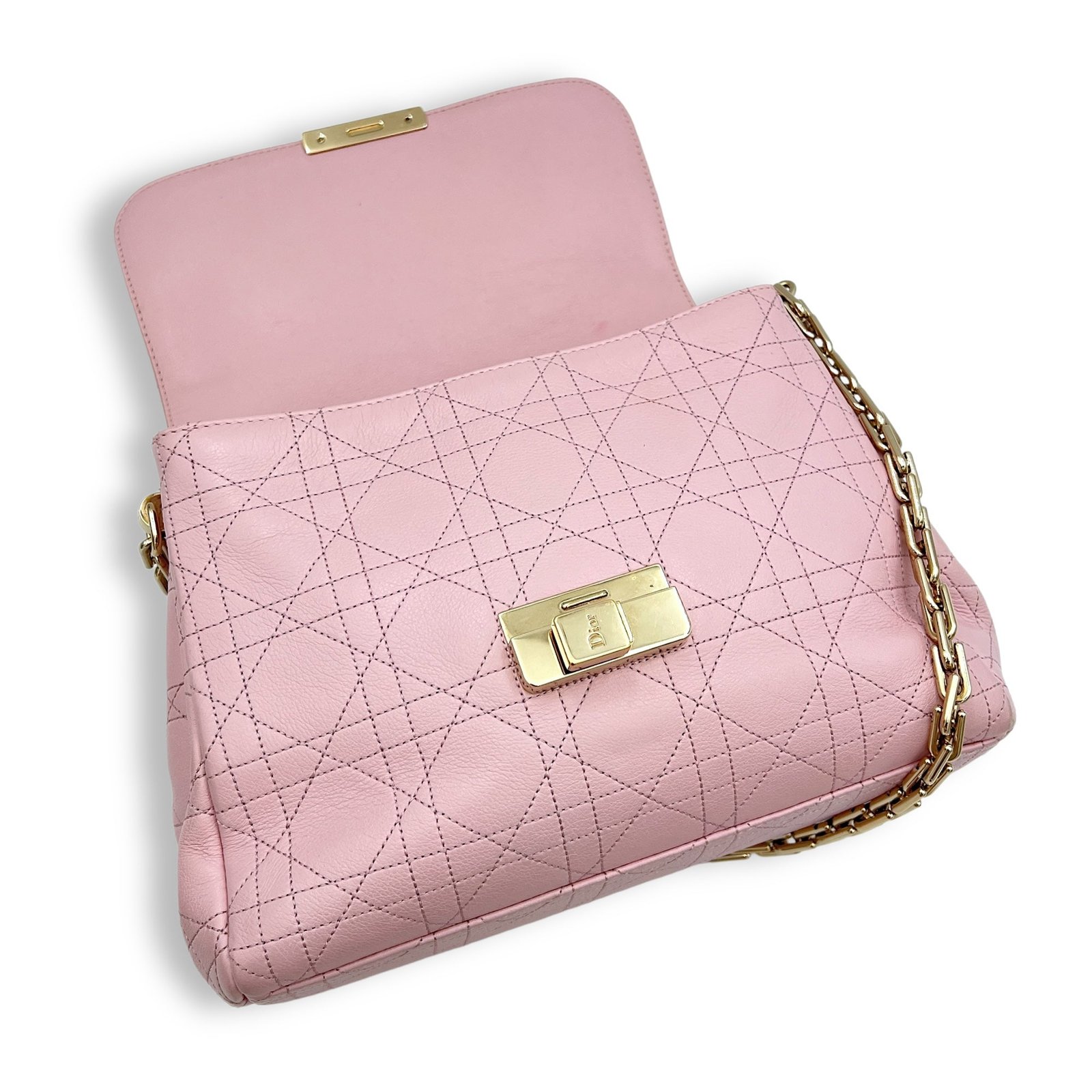 Diorling Flap Shoulder Bag Shoulder bag in Calfskin, Light Gold Hardware - Image 11