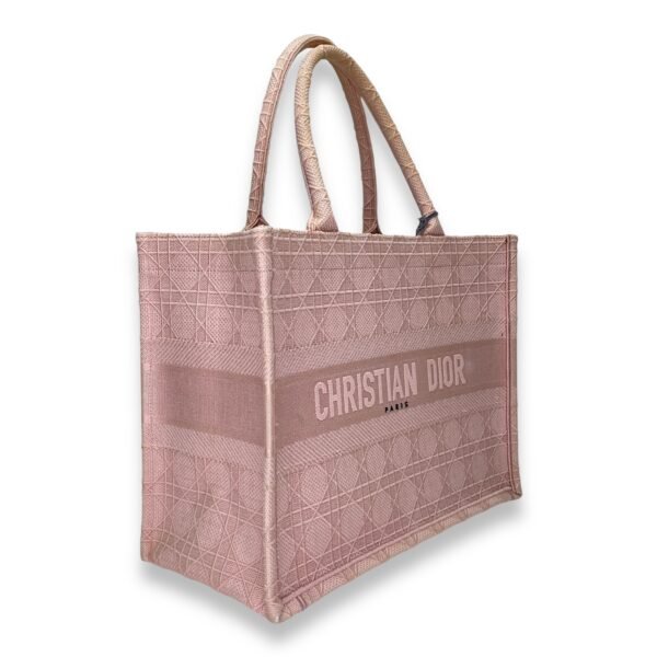 Embroidered Cannage Book Tote Medium Tote bag in Canvas, N/A Hardware - Image 3