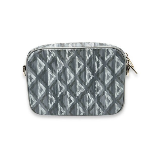 Hit The Road Grey Crossbody Bag in Coated Canvas, Silver hardware - Image 2
