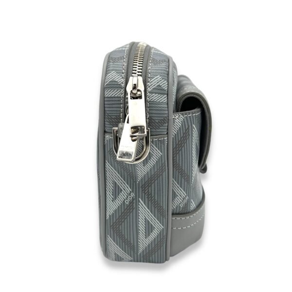 Hit The Road Grey Crossbody Bag in Coated Canvas, Silver hardware - Image 3