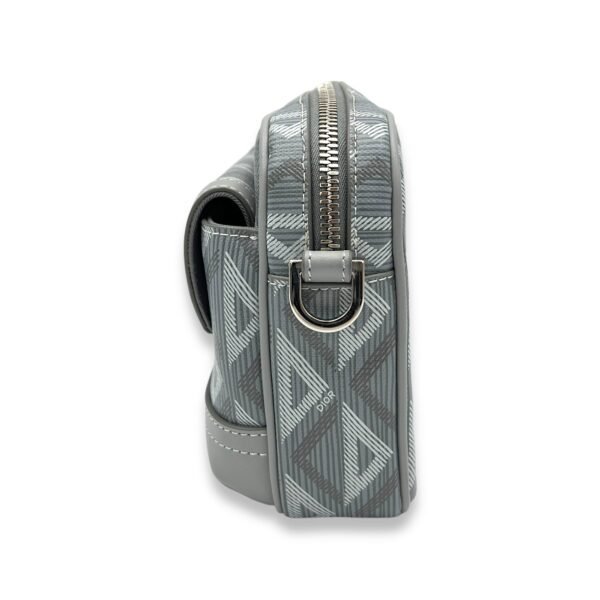 Hit The Road Grey Crossbody Bag in Coated Canvas, Silver hardware - Image 4
