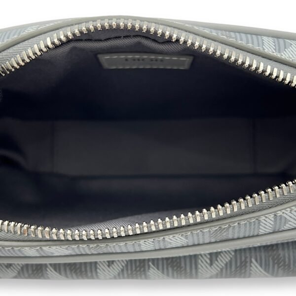 Hit The Road Grey Crossbody Bag in Coated Canvas, Silver hardware - Image 6