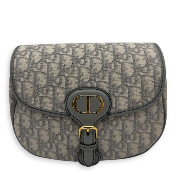 Bobby Crossbody Bag Grey in Jacquard, Gold hardware