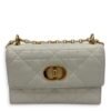Miss Caro White Crossbody Bag in Calfskin, Gold hardware