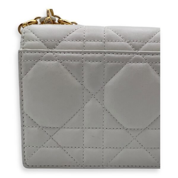 Miss Caro White Crossbody Bag in Calfskin, Gold hardware - Image 12