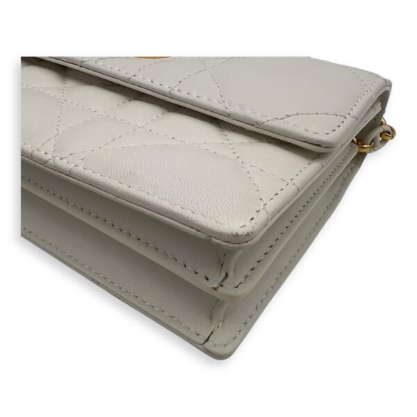 Miss Caro White Crossbody Bag in Calfskin, Gold hardware - Image 19