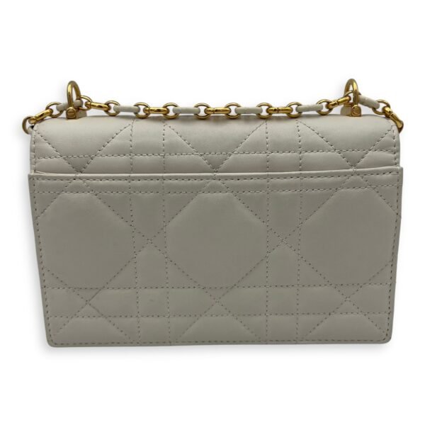 Miss Caro White Crossbody Bag in Calfskin, Gold hardware - Image 2
