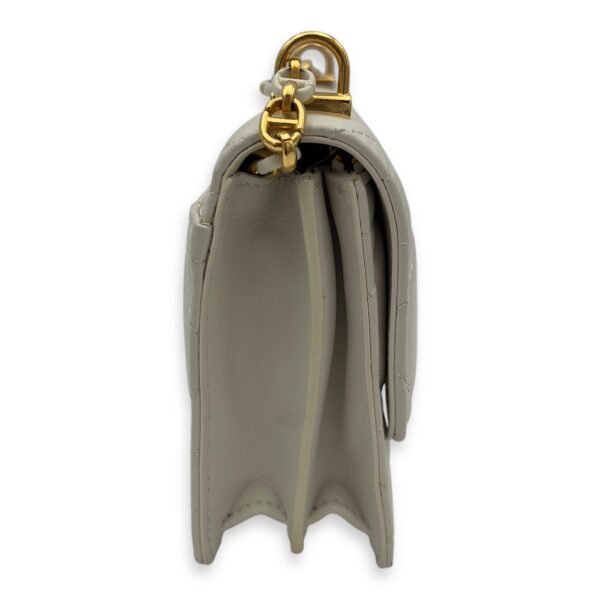 Miss Caro White Crossbody Bag in Calfskin, Gold hardware - Image 4