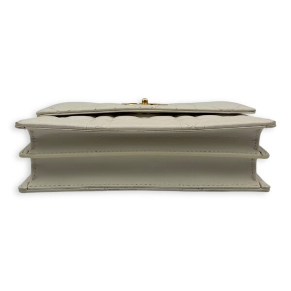 Miss Caro White Crossbody Bag in Calfskin, Gold hardware - Image 5
