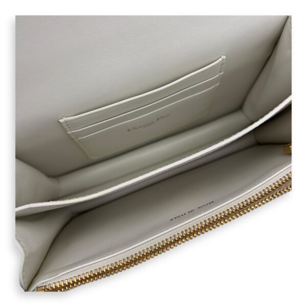 Miss Caro White Crossbody Bag in Calfskin, Gold hardware - Image 6