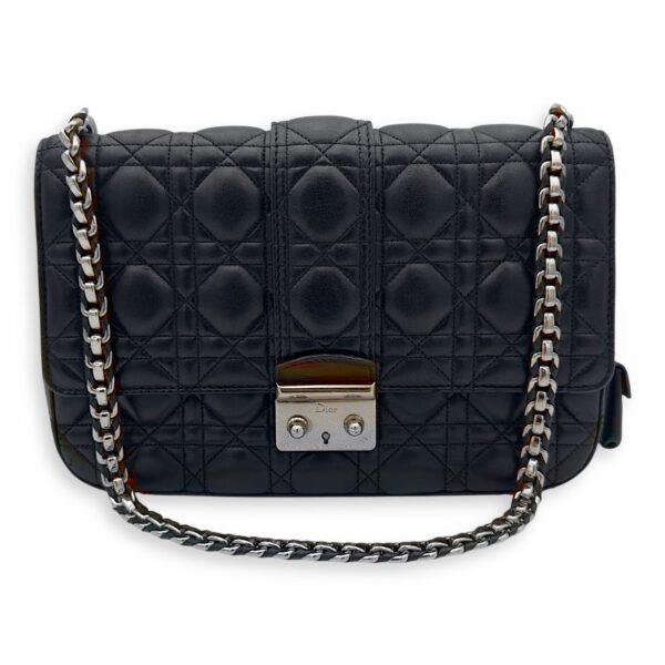Miss Dior Shoulder Bag Black in Lambskin, Silver hardware - Image 21