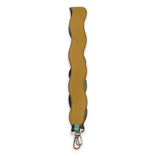 Bag Strap - Wave Pattern 90cm Green/Black Bag Accessory in Calf/Suede, Palladium hardware - Image 2