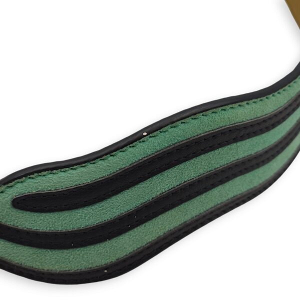 Bag Strap - Wave Pattern 90cm Green/Black Bag Accessory in Calf/Suede, Palladium hardware - Image 4