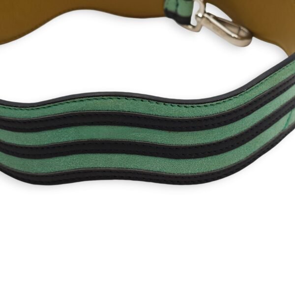 Bag Strap - Wave Pattern 90cm Green/Black Bag Accessory in Calf/Suede, Palladium hardware - Image 5