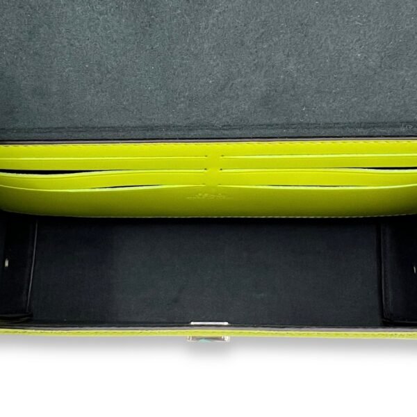 Baguette Crossbody Bag Green in Calfskin, Silver hardware - Image 6