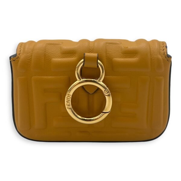 Baguette Nano Yellow Crossbody Bag in Calfskin, Gold hardware - Image 2