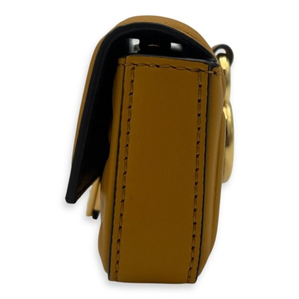 Baguette Nano Yellow Crossbody Bag in Calfskin, Gold hardware - Image 3