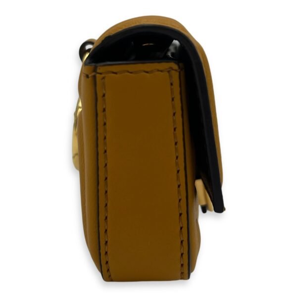 Baguette Nano Yellow Crossbody Bag in Calfskin, Gold hardware - Image 4