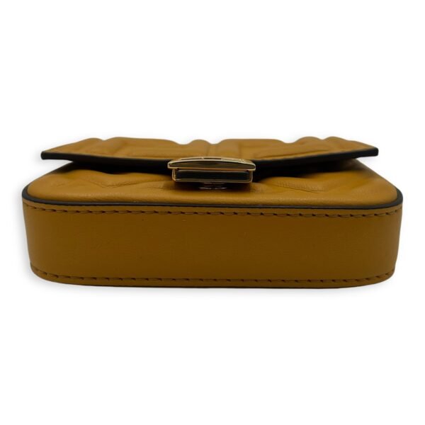 Baguette Nano Yellow Crossbody Bag in Calfskin, Gold hardware - Image 5
