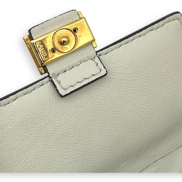 Baguette Pouch White in Calfskin, Silver hardware - Image 10