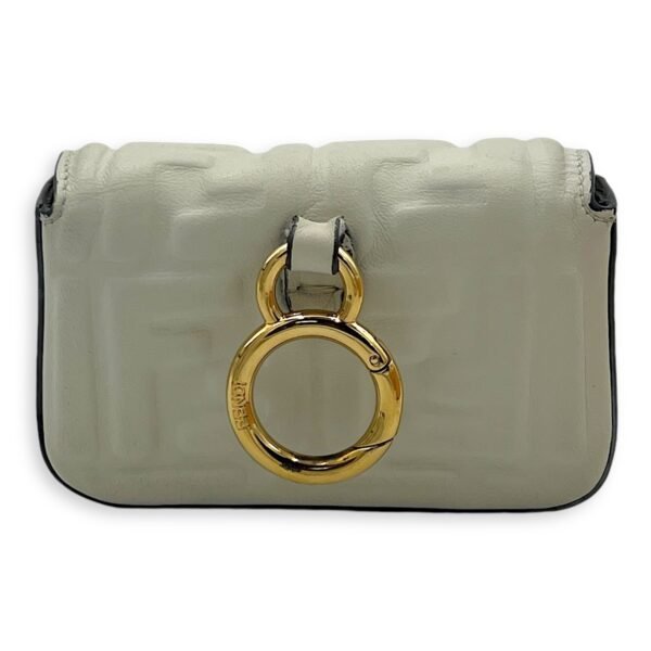 Baguette Pouch White in Calfskin, Silver hardware - Image 2
