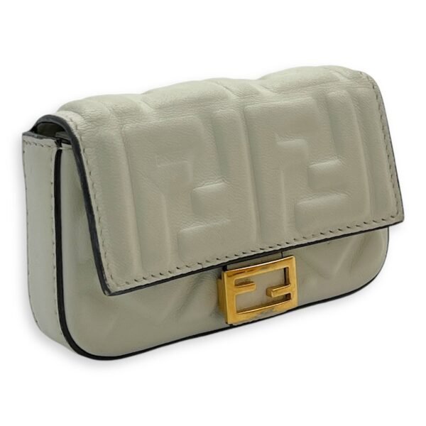 Baguette Pouch White in Calfskin, Silver hardware - Image 3