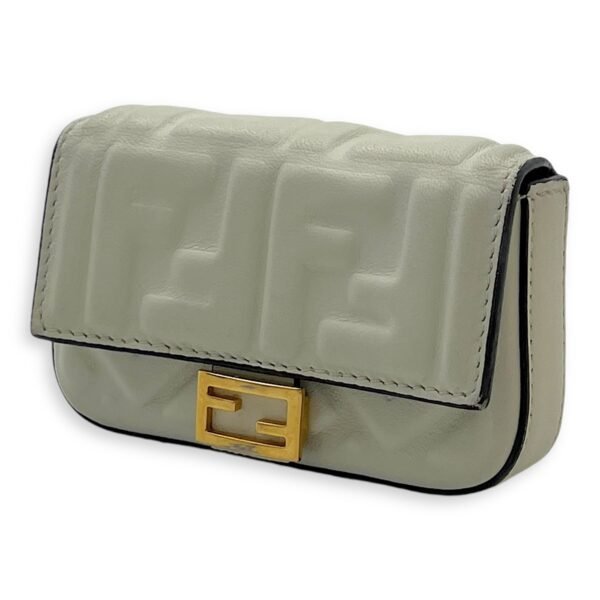 Baguette Pouch White in Calfskin, Silver hardware - Image 4
