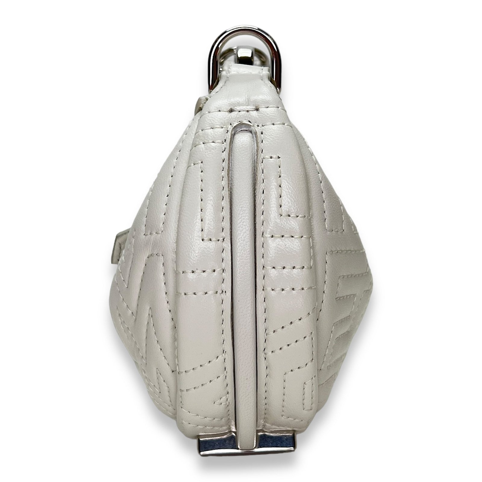 Fendigraphy Nano White Top Handle Bag in Calfskin, Silver hardware - Image 3
