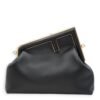 First Medium Black Shoulder Bag in Nappa Leather, Gold hardware - Image 2