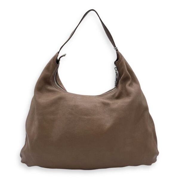 Hobo Shoulder Bag in Calfskin   Silver hardware - Image 4
